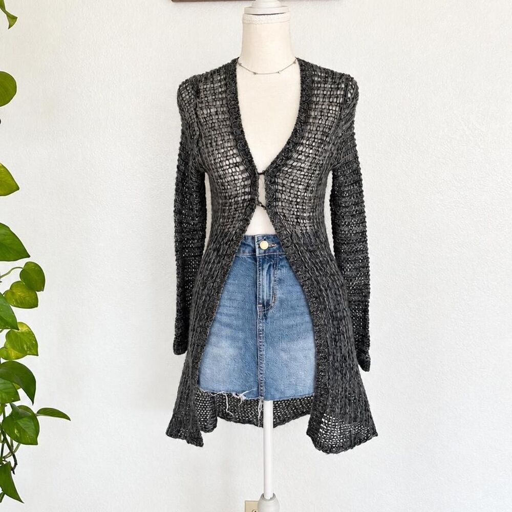 Unbranded Women's Grey and Black Cardigan